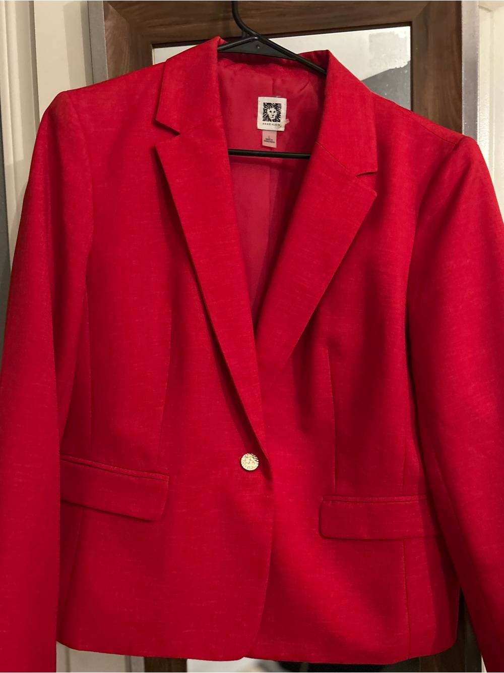 Anne Klein Red Single-Button Blazer